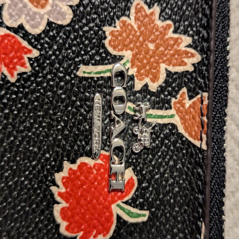 Coach Black Floral Wristlet - Picture 4 of 15